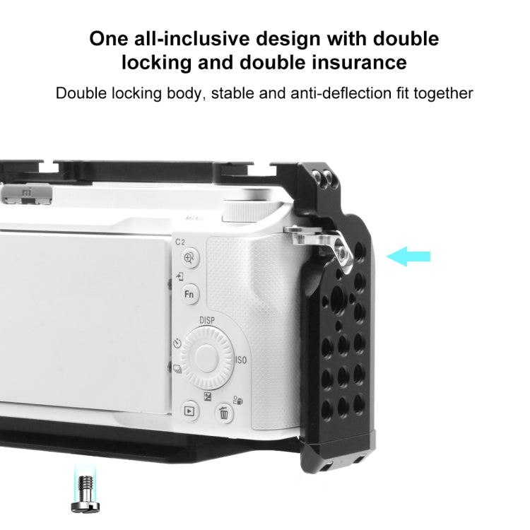 For Sony ZV-E1 PULUZ Wood Handle Metal Camera Cage Stabilizer Rig