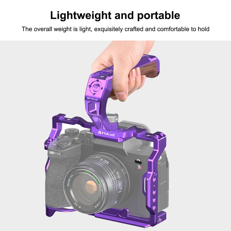 For Sony A7R5 / A7M4 PULUZ Metal Camera Cage Stabilizer Rig with Handle (Purple)