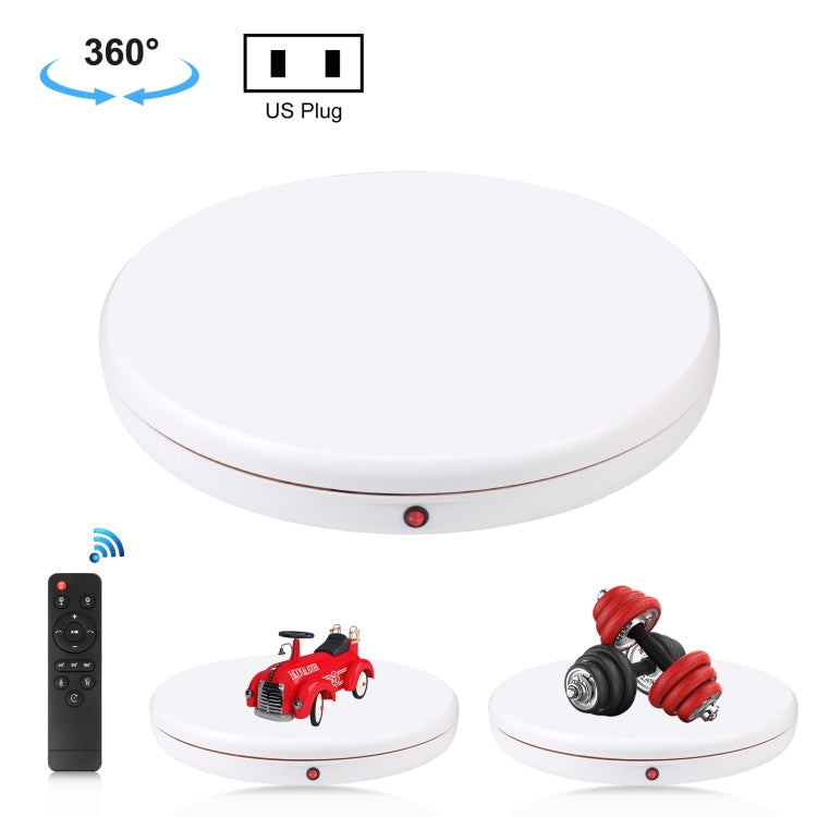 PULUZ 45cm Remote Control Adjusting Speed Rotating Turntable Display Stand, White, Load 100kg(US Plug)