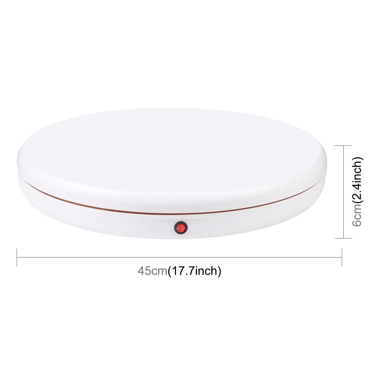 PULUZ 45cm Remote Control Adjusting Speed Rotating Turntable Display Stand, White, Load 100kg(US Plug)