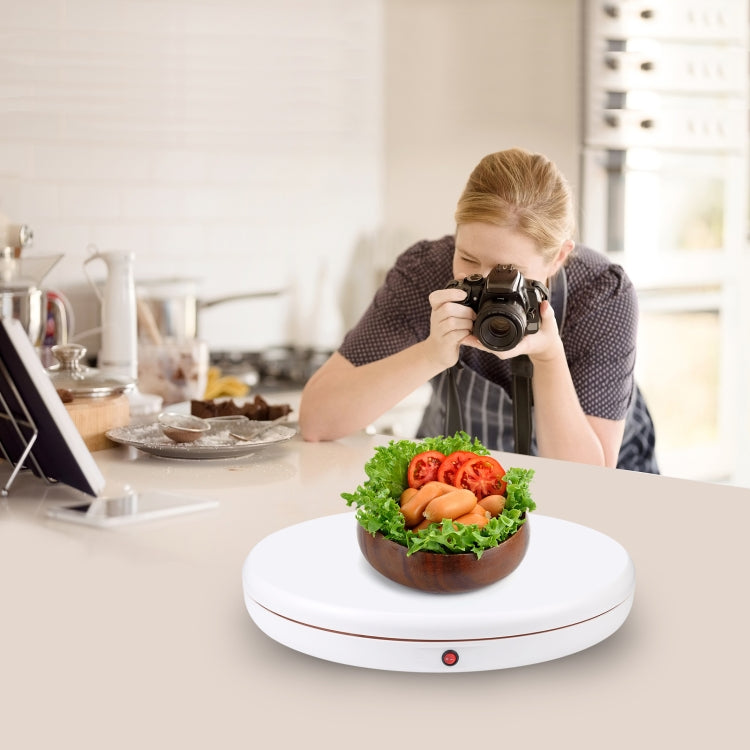 PULUZ 45cm Remote Control Adjusting Speed Rotating Turntable Display Stand, White, Load 100kg(US Plug)