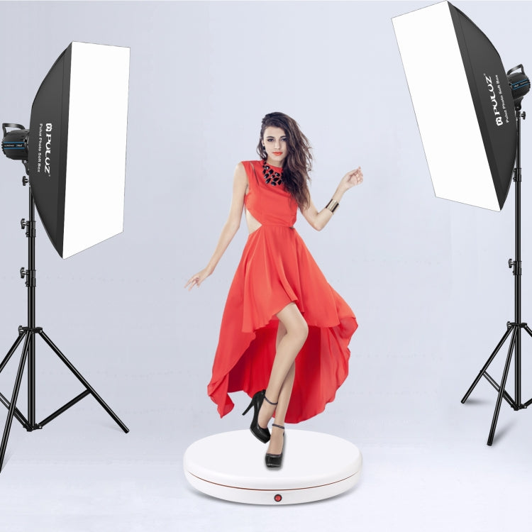 PULUZ 45cm Remote Control Adjusting Speed Rotating Turntable Display Stand, White, Load 100kg(US Plug)