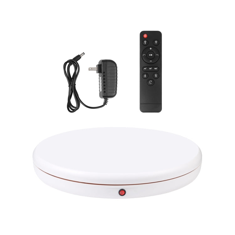 PULUZ 45cm Remote Control Adjusting Speed Rotating Turntable Display Stand, White, Load 100kg(US Plug)