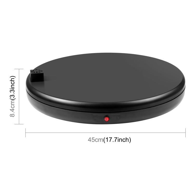 PULUZ 45cm Remote Control Adjusting Speed Rotating Turntable Display Stand with Power Socket, Black, Load 100kg(EU Plug)