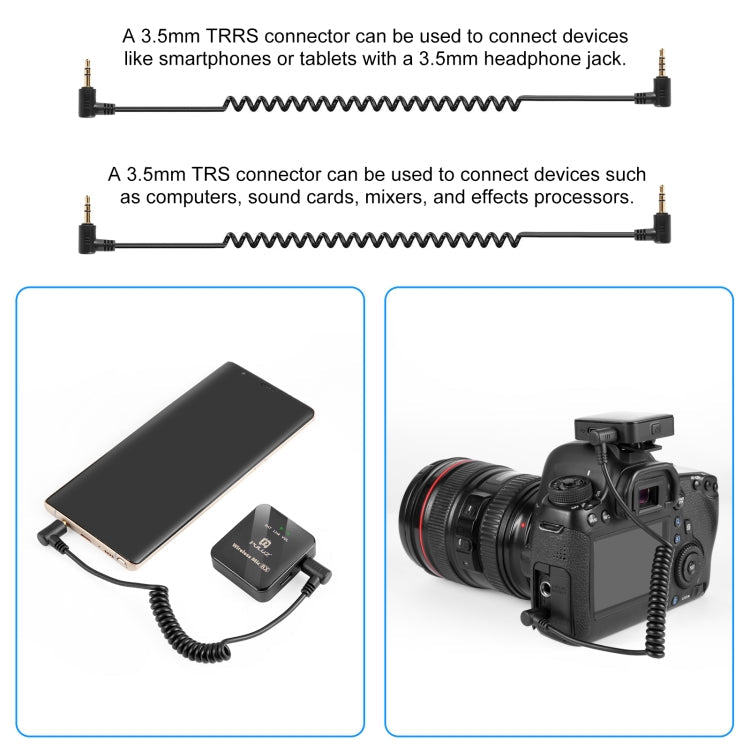 PULUZ 2 TX + 1 RX Wireless Lavalier Microphone (Black)