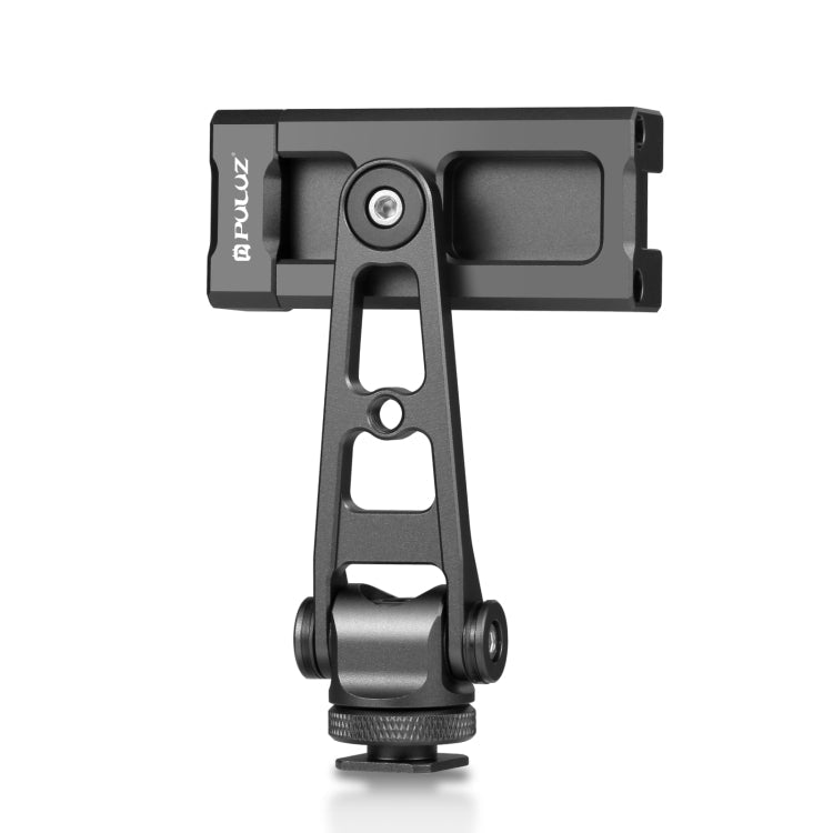PULUZ Z-axis 360 Rotation Cold Shoes Aluminum Alloy Phone Clamp Holder Bracket (Black)