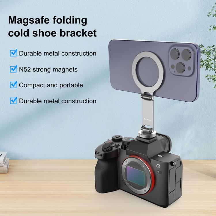 Foldable MagSafe Magnet Cold Shoe On-Camera Phone Mount, Cold Shoe Mount
