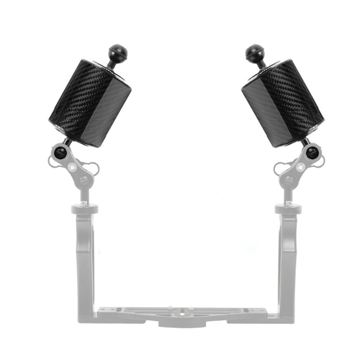 PULUZ 6.1 inch 15.5cm Length 80mm Diameter Dual Balls Carbon Fiber Floating Arm, Ball Diameter: 25mm, Buoyancy: 400g Phone