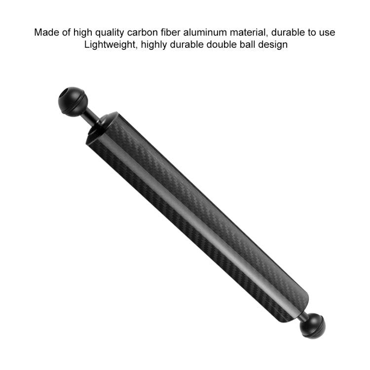PULUZ 12.59 inch 32cm Length 40mm Diameter Dual Balls Carbon Fiber Floating Arm, Ball Diameter: 25mm, Buoyancy: 189g