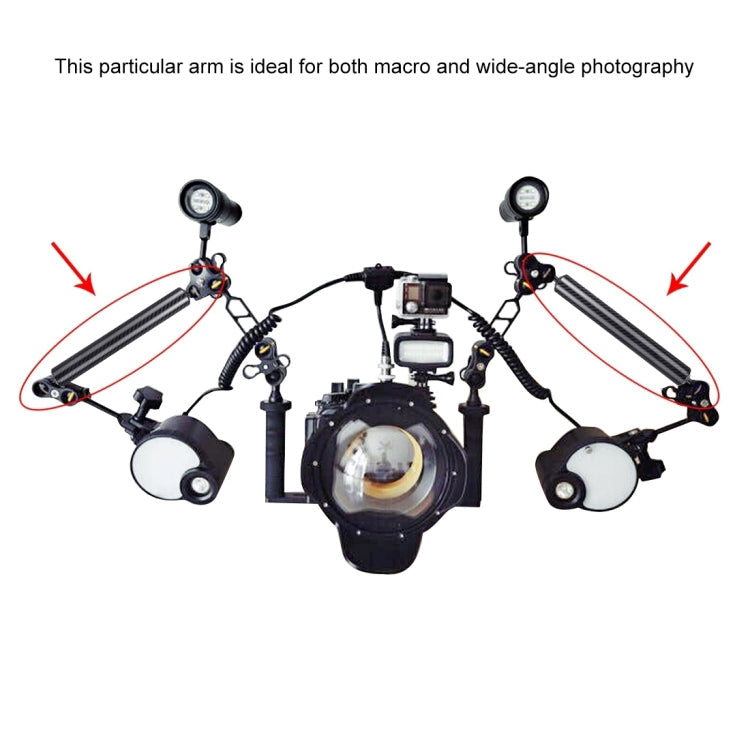 PULUZ 12.59 inch 32cm Length 40mm Diameter Dual Balls Carbon Fiber Floating Arm, Ball Diameter: 25mm, Buoyancy: 189g