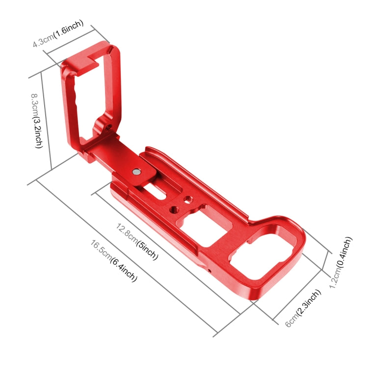 PULUZ 1/4 inch Vertical Shoot Quick Release L Plate Bracket Base Holder for Sony A9 (ILCE-9) / A7 III/ A7R III, For Sony A9 (Red), For Sony A9 (Black)