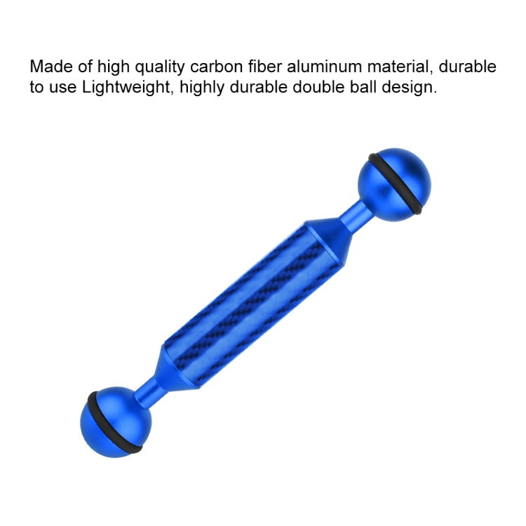 PULUZ 5 inch 13cm Length 20.8mm Diameter Dual Balls Carbon Fiber Floating Arm, Ball Diameter: 25mm, 5 inch Blue, 5 inch Red, 5 inch Black