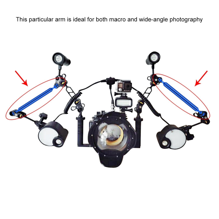PULUZ 5 inch 13cm Length 20.8mm Diameter Dual Balls Carbon Fiber Floating Arm, Ball Diameter: 25mm, 5 inch Blue, 5 inch Red, 5 inch Black