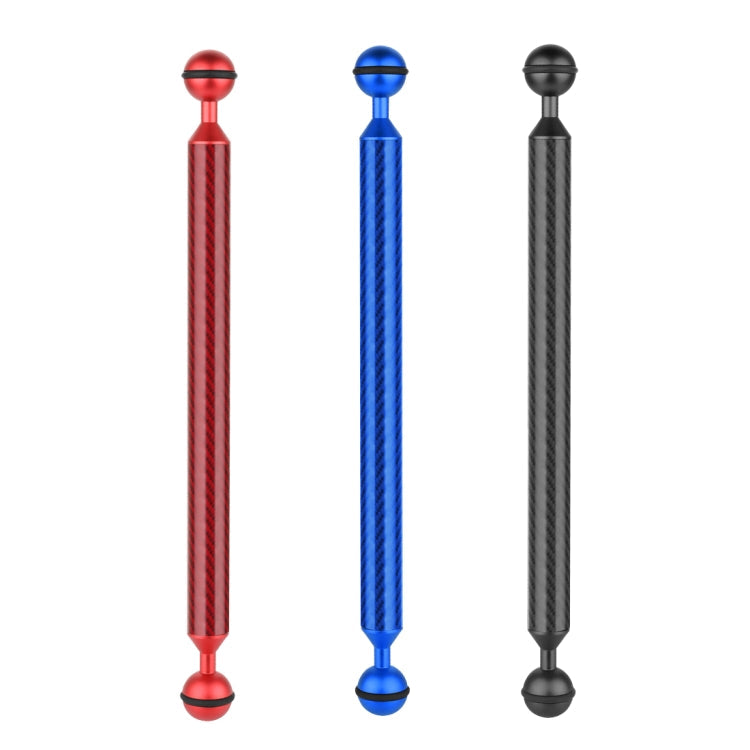 PULUZ  12 inch 30.4cm Length 20.8mm Diameter Dual Balls Carbon Fiber Floating Arm, Ball Diameter: 25mm, 12 inch Black