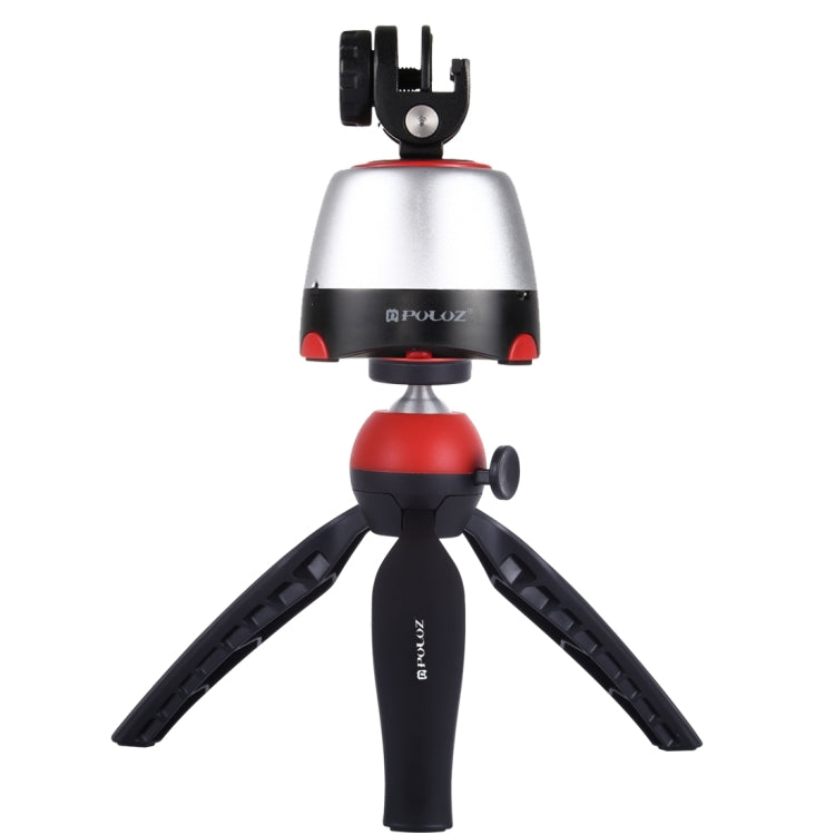 PULUZ Electronic 360 Degree Rotation Panoramic Head + Tripod Mount + GoPro Clamp + Phone Clamp with Remote Controller for Smartphones, GoPro, DSLR Cameras(Red)