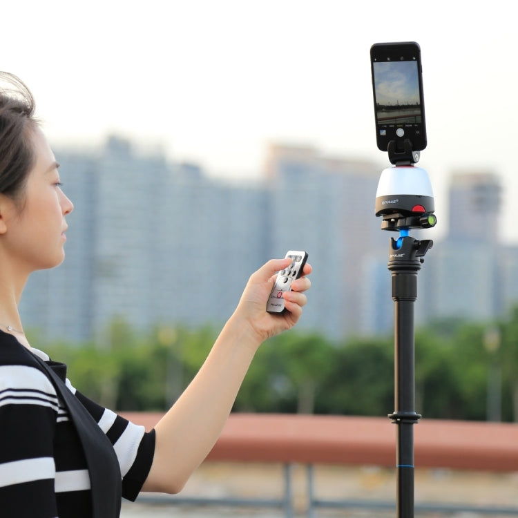 PULUZ Electronic 360 Degree Rotation Panoramic Head + Tripod Mount + GoPro Clamp + Phone Clamp with Remote Controller for Smartphones, GoPro, DSLR Cameras(Red)