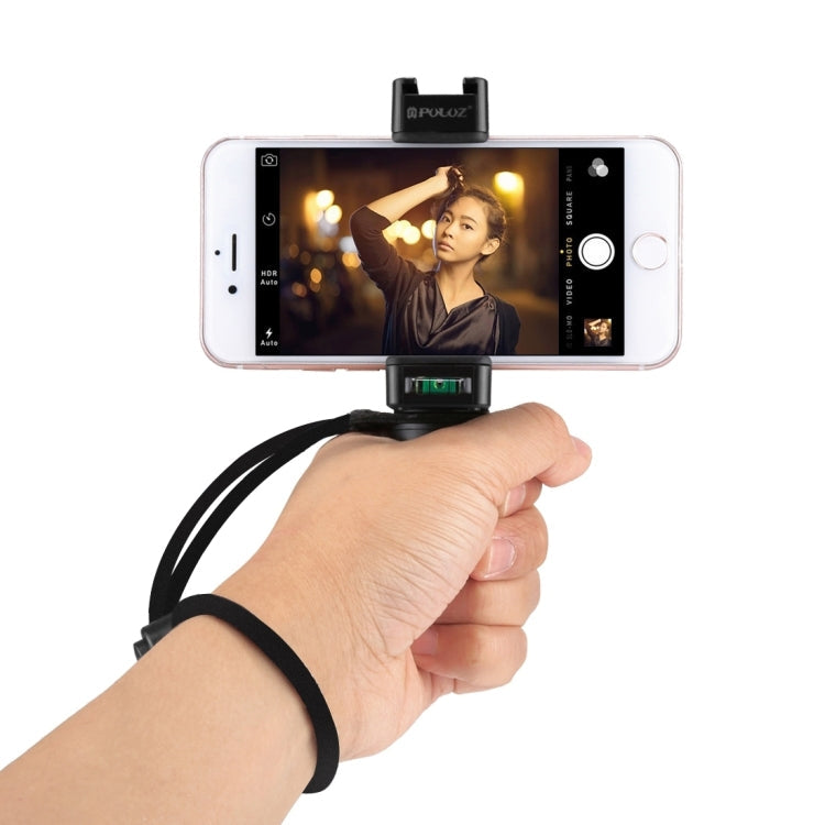 PULUZ Vlogging Live Broadcast Handheld Grip Selfie Rig Stabilizer ABS Tripod Adapter Mount with Cold Shoe Base & Wrist Strap