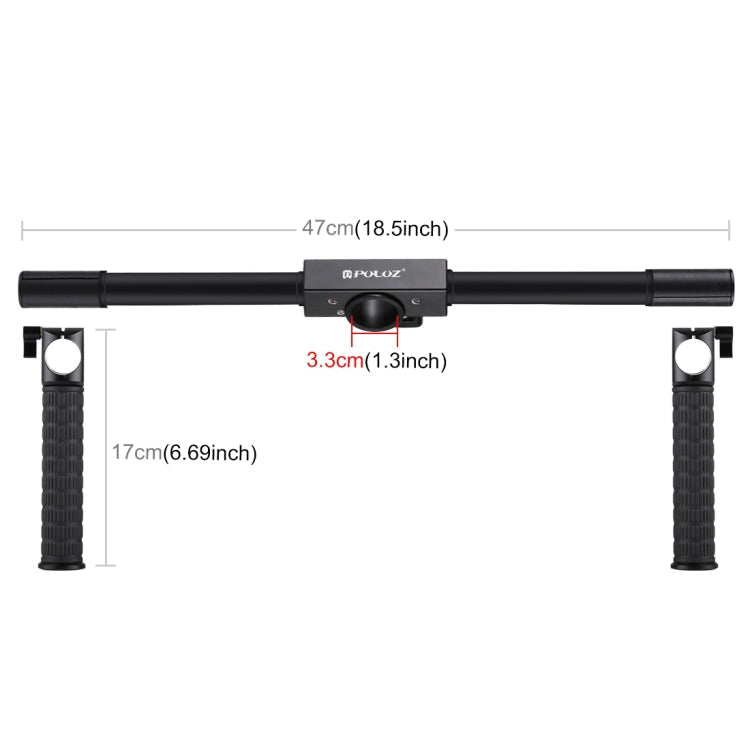 PULUZ Dual Handheld Grip Aluminum Tube Stabilizer