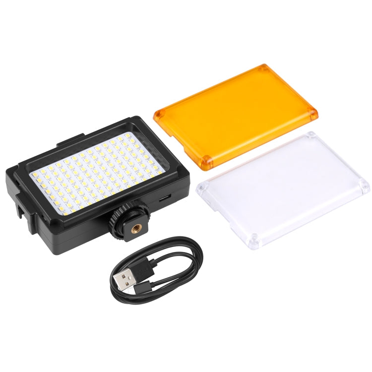 PULUZ Pocket 104 LED 1800LM Vlogging Studio Light with White & Orange Filters for Canon, Nikon, DSLR