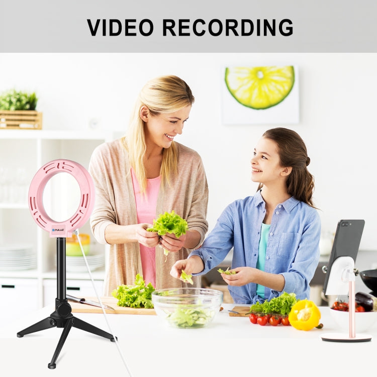 PULUZ 4.7 inch 12cm USB White Light LED Ring Vlogging Photography Video Lights(Pink)
