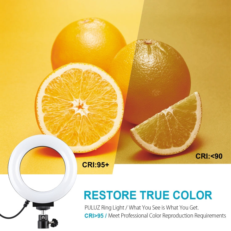 PULUZ 4.7 inch 12cm Curved Surface USB 10 Modes 8 Colors RGBW Dimmable LED Ring Vlogging Photography Video Lights with Tripod Ball Head, 4.7 inch RGBW