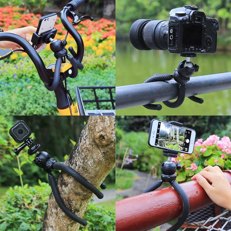 PULUZ Mini Octopus Flexible Tripod Holder with Ball Head for DJI, Insta360, GoPro and Other Action Cameras, SLR Cameras, Cellphone, Size: 25cmx4.5cm, 25cm Tripod