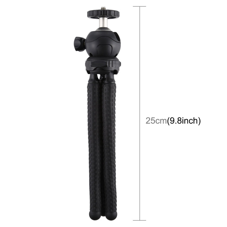 PULUZ Mini Octopus Flexible Tripod Holder with Ball Head for DJI, Insta360, GoPro and Other Action Cameras, SLR Cameras, Cellphone, Size: 25cmx4.5cm, 25cm Tripod