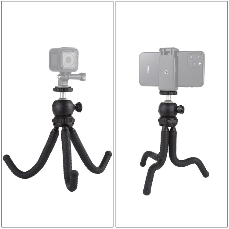 PULUZ Mini Octopus Flexible Tripod Holder with Ball Head for DJI, Insta360, GoPro and Other Action Cameras, SLR Cameras, Cellphone, Size: 25cmx4.5cm, 25cm Tripod