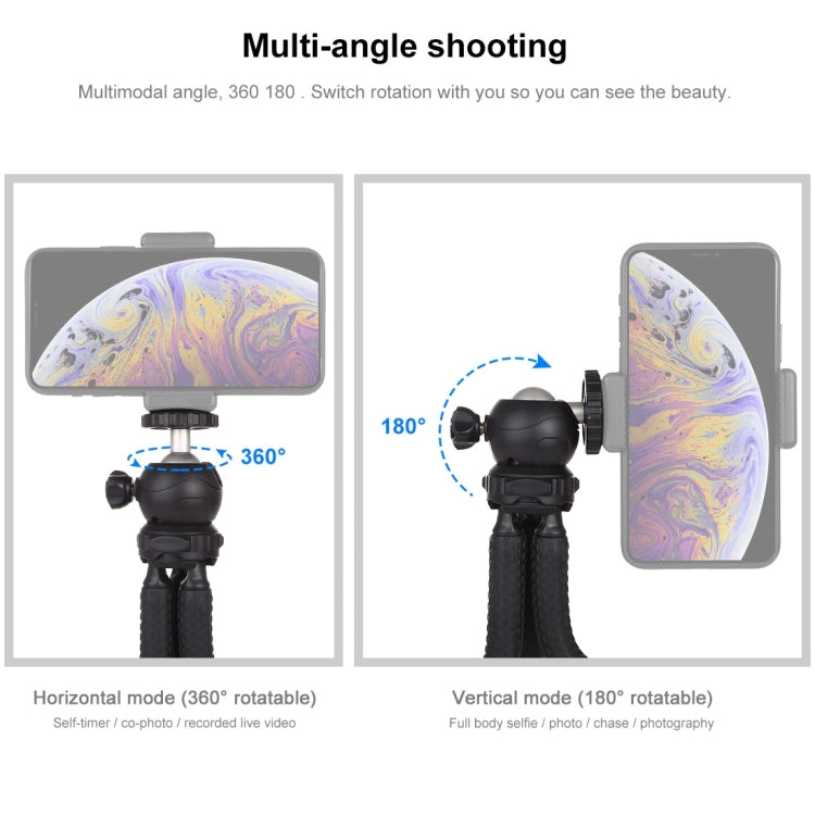 PULUZ Mini Octopus Flexible Tripod Holder with Ball Head for DJI, Insta360, GoPro and Other Action Cameras, SLR Cameras, Cellphone, Size: 25cmx4.5cm, 25cm Tripod