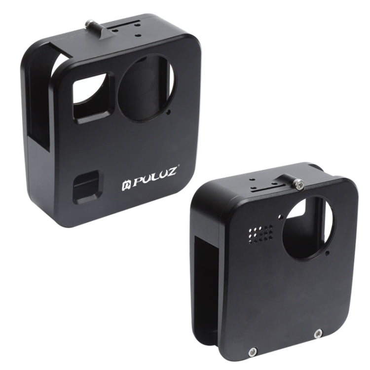 PULUZ for GoPro Fusion Housing Shell CNC Aluminum Alloy Protective Cage with Basic Mount & Lens Caps(Black)