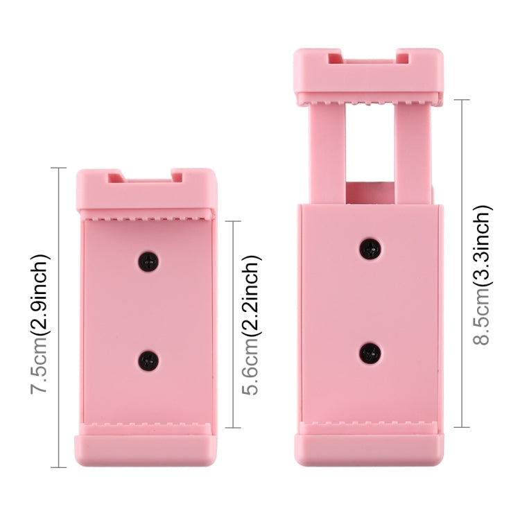 PULUZ Selfie Sticks Tripod Mount Phone Clamp with 1/4 inch Screw Holes & Cold Shoe Base, Clamp Black, Clamp Pink