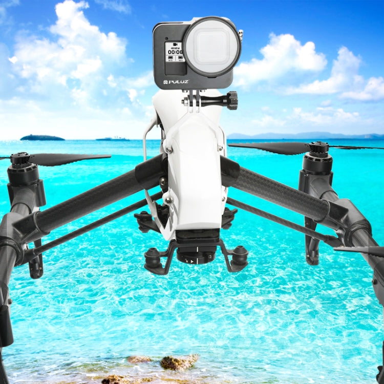 PULUZ Housing Shell CNC Aluminum Alloy Protective Cage with 52mm UV Lens for GoPro HERO8 Black(Black)