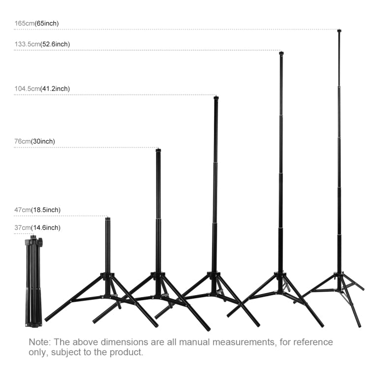 PULUZ 1.65m Height Tripod Mount Holder for Vlogging Video Light  Live Broadcast Kits, 1.65m Tripod