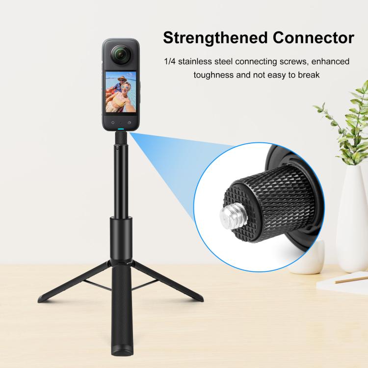 PULUZ 1.22m Retractable Invisible Selfie Stick with Tripod For Insta360 X4 / X3