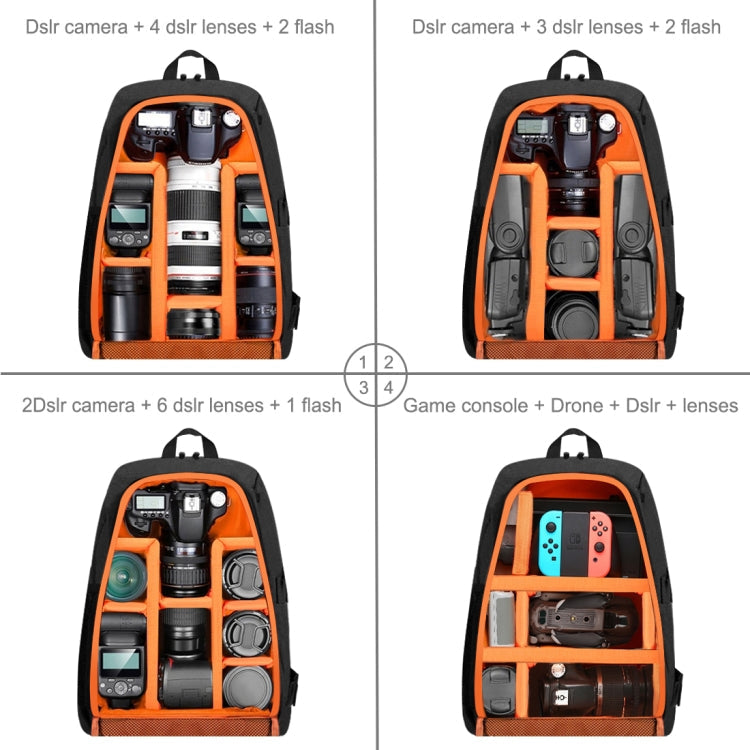 PULUZ Outdoor Portable Waterproof Scratch-proof Dual Shoulders Backpack Handheld PTZ Stabilizer Camera Bag with Rain Cover for Digital Camera, DJI Ronin-SC / Ronin-S(Black)