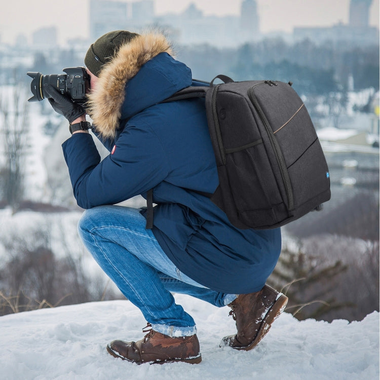 PULUZ Outdoor Portable Waterproof Scratch-proof Dual Shoulders Backpack Handheld PTZ Stabilizer Camera Bag with Rain Cover for Digital Camera, DJI Ronin-SC / Ronin-S(Black)