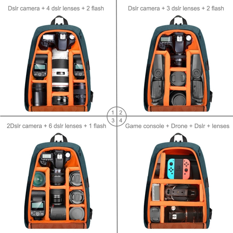 PULUZ Outdoor Portable Waterproof Scratch-proof Dual Shoulders Backpack Handheld PTZ Stabilizer Camera Bag with Rain Cover for Digital Camera, DJI Ronin-SC / Ronin-S (Blue)