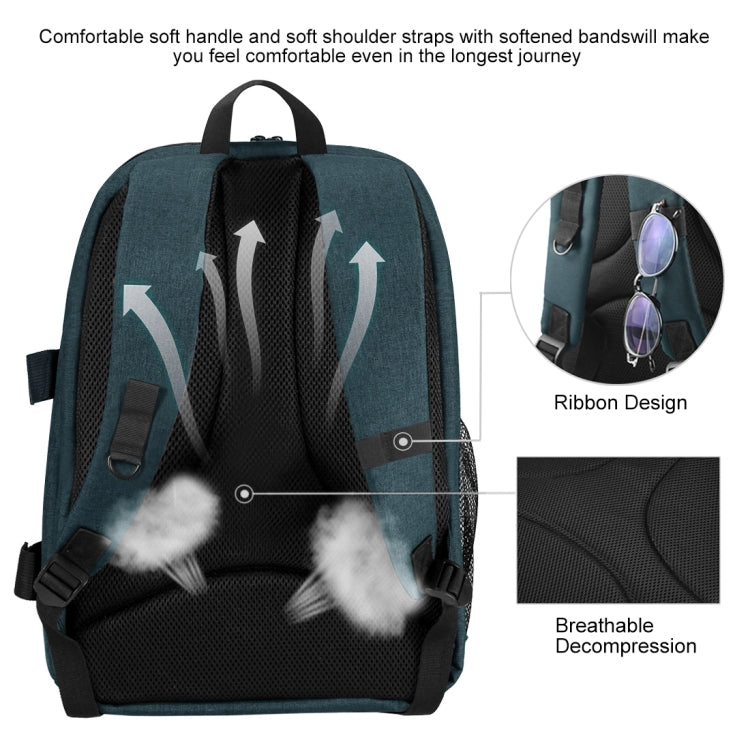 PULUZ Outdoor Portable Waterproof Scratch-proof Dual Shoulders Backpack Handheld PTZ Stabilizer Camera Bag with Rain Cover for Digital Camera, DJI Ronin-SC / Ronin-S (Blue)