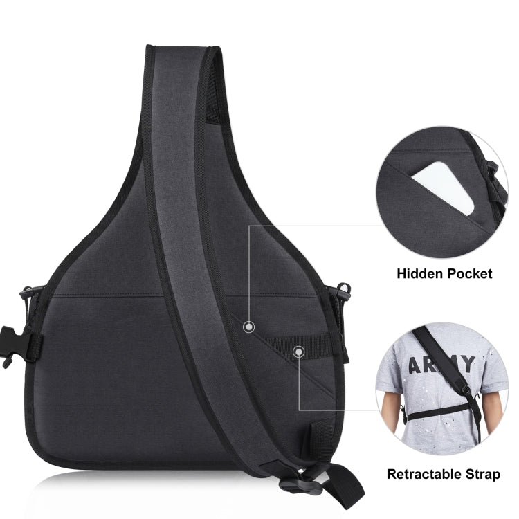 PULUZ Triangle Style SLR Camera Bag Sling Waterproof Backpack Shoulder Messenger Bags with Removable Lens Bag(Black)