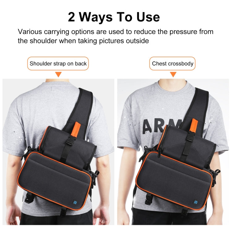 PULUZ Triangle Style SLR Camera Bag Sling Waterproof Backpack Shoulder Messenger Bags with Removable Lens Bag(Black)