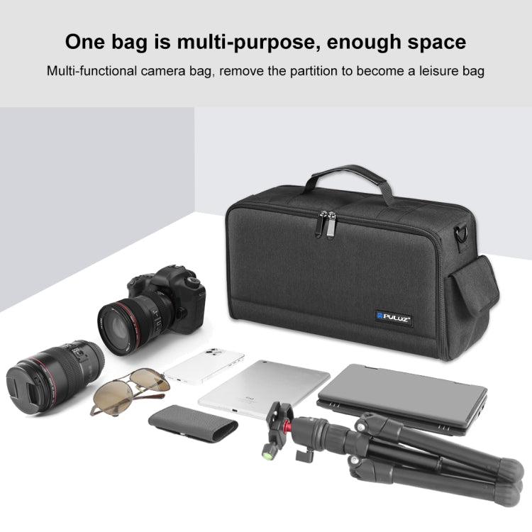 PULUZ Portable Camera Crossbody Shoulder Bag Digital Storage Lens Bag (Black)