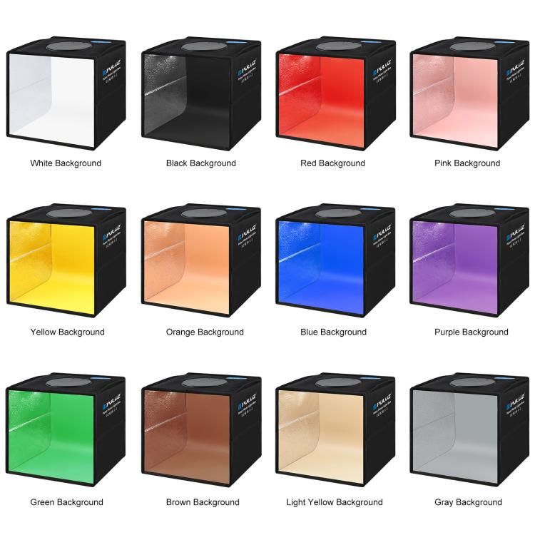 PULUZ 25cm Folding Portable Ring Light Photo Lighting Studio Shooting Tent Box with 12 Colors Backdrops, Size: 25cm x 25cm x 25cm, 25cm High CRI Box