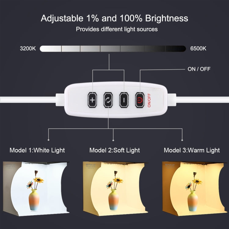 PULUZ 30cm Portable Ring Light Studio Tent Kit with 6 Backdrops
