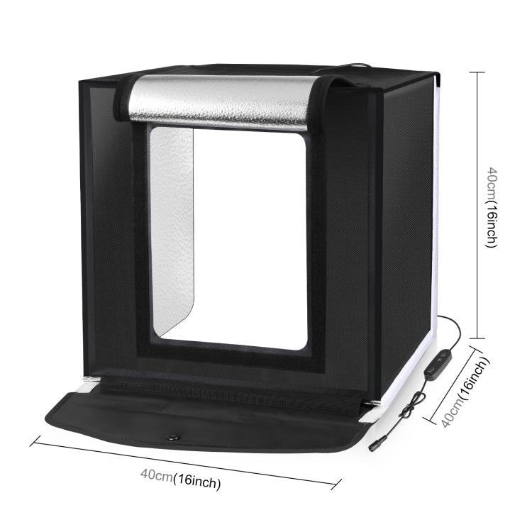 PULUZ 40cm Folding Portable White Light Dimmable Photo Lighting Studio Shooting Tent Box Kit with 6 Colors (Black, Orange, White, Red, Green, Blue) Backdrops, 40cm Box(UK/AE), 40cm Box(US), 40cm Box(UK), 40cm Box(EU), 40cm Box(AU)