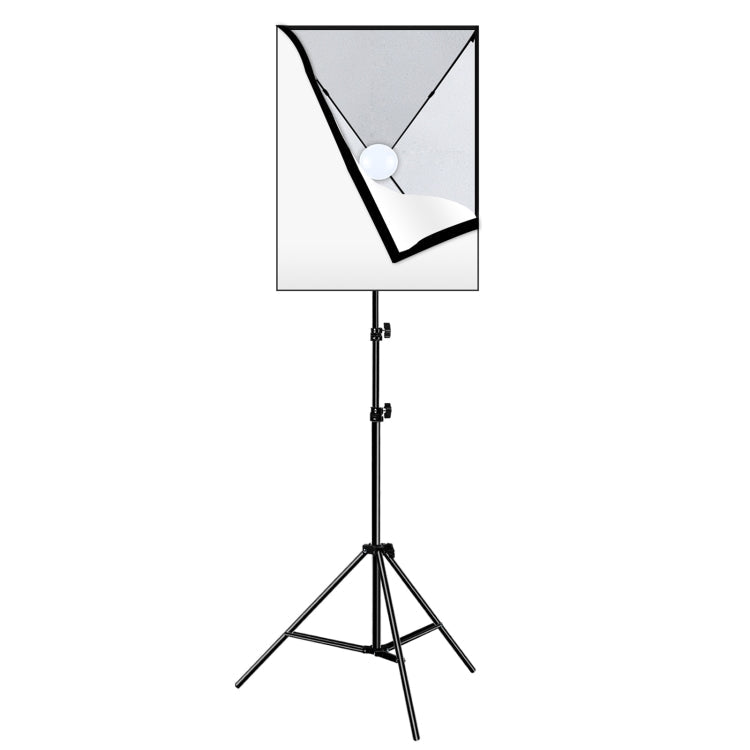 PULUZ 50x70cm Studio Softbox + 2m Tripod Mount + Single 220V E27 30W 5700K White Light LED Bulb Photography Kit, Single Bulb EU Plug, Single Bulb US Plug