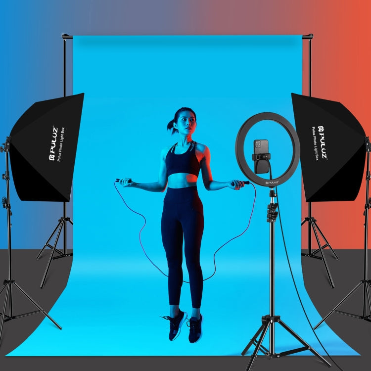 PULUZ 50x70cm Studio Softbox + 2m Tripod Mount + Single 220V E27 30W 5700K White Light LED Bulb Photography Kit, Single Bulb EU Plug, Single Bulb US Plug