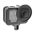 PULUZ CNC Aluminum Alloy Thin Housing Shell for GoPro HERO12/11/10/9 Black with Insurance Frame & 52mm UV Lens (Black)