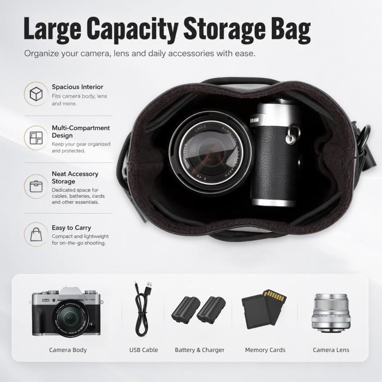 PULUZ Camera Protective Inner Bag Thick Padded Carrying Pouch with Shoulder Strap for Mirrorless & DSLR Cameras, Size: S, Size: S