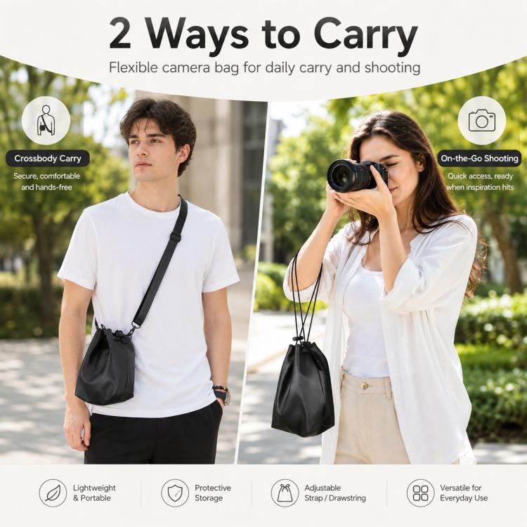 PULUZ Camera Protective Inner Bag Thick Padded Carrying Pouch with Shoulder Strap for Mirrorless & DSLR Cameras, Size: S, Size: S