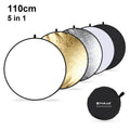 PULUZ 110cm 5 in 1 (Silver / Translucent / Gold / White / Black) Folding Photo Studio Reflector Board, 110cm Reflector